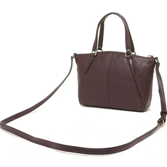 Coach Premium Leather Small Crossbody Handbag Purse Oxblood